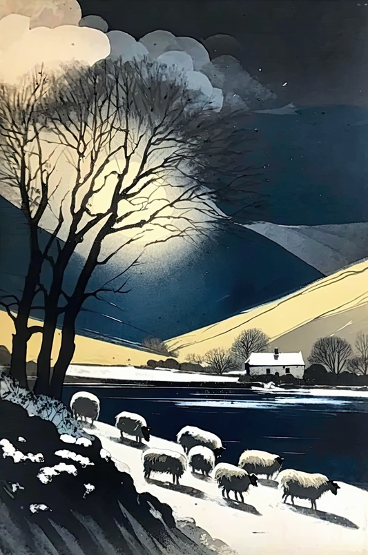 Sheep in Winter, Bannau Brycheiniog - art prints